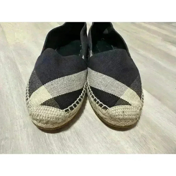 Burberry Navy Blue Nova Canvas Espadrille Flats Size 40.1/2 - Picture 6 of 12